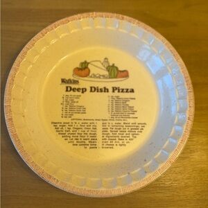 Vintage COLLECTIBLE WATKINS DEEP DISH PIZZA PIE PLATE WITH RECIPE